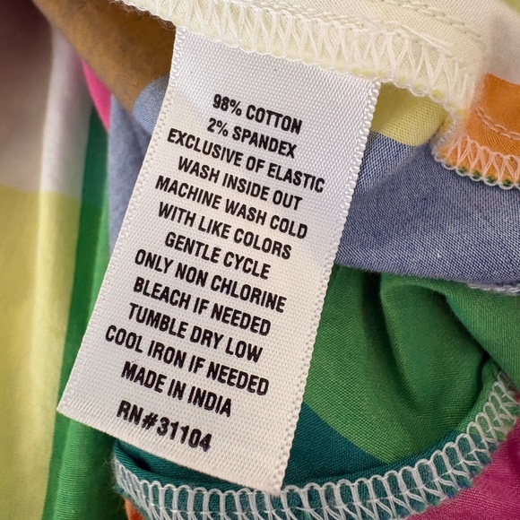 Crown Ivy Rainbow Plaid Smocked Tiered Ruffle Midi Dress L Boho Vacation Resort - Picture 14 of 16